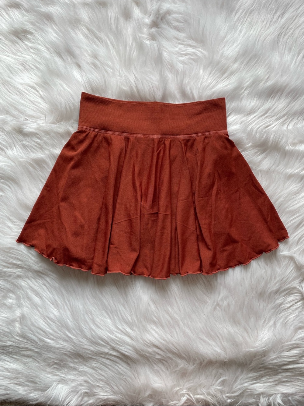 OQQ skort burnt orange athletic skirt with shorts attached women’s S small mini
